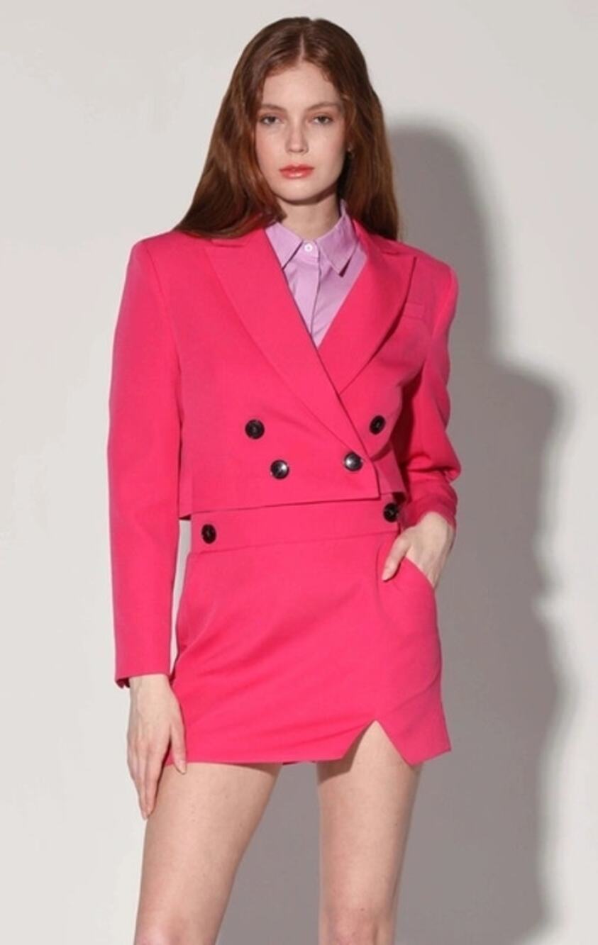 Walter Baker Gail Blazer Jacket Bold Quirky Edgy Bright Hot Pink Barbie Size M